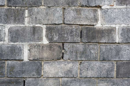 Gray large bricks wall. Bricks construction background. Texture of a black wall. Modern grey brick wall for background or textureの写真素材