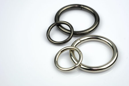 Metallic black and gray chrome rings for making bags and backpacks. High quality sewing accessories....