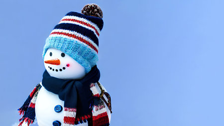 Snowman with hat and scarfの素材