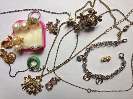 Jewels isolated in whitef backgroundの素材