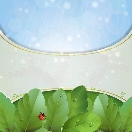 Background with nature green leaves and skyのイラスト素材