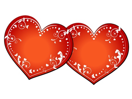 Illustration of love icons with heartsのイラスト素材