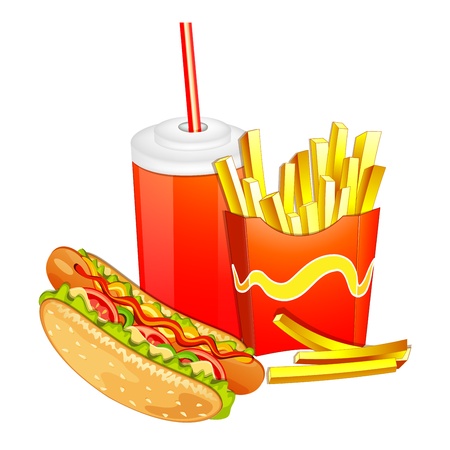 Group of fast food products のイラスト素材
