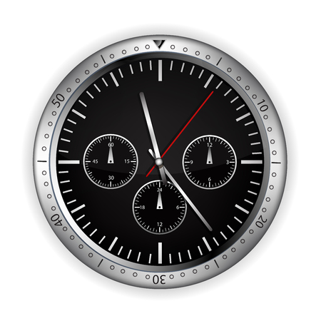 Illustration of silver clockのイラスト素材