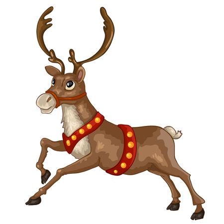 Illustration of beautiful cartoon Christmas reindeerのイラスト素材