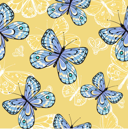 Seamless pattern of butterfliesのイラスト素材