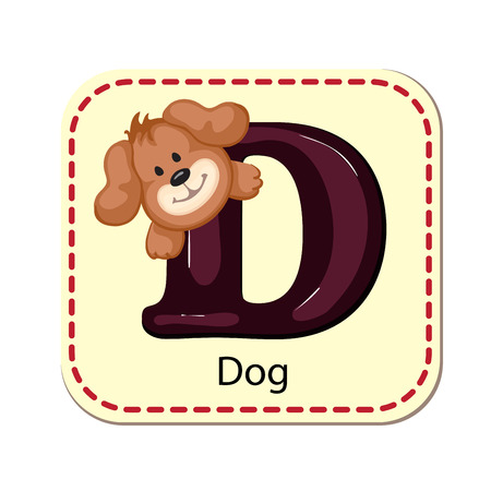 Illustration of isolated alphabet D for dogのイラスト素材