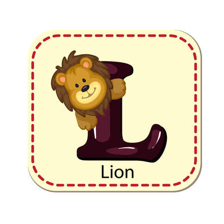 Illustration of isolated alphabet L for lionのイラスト素材