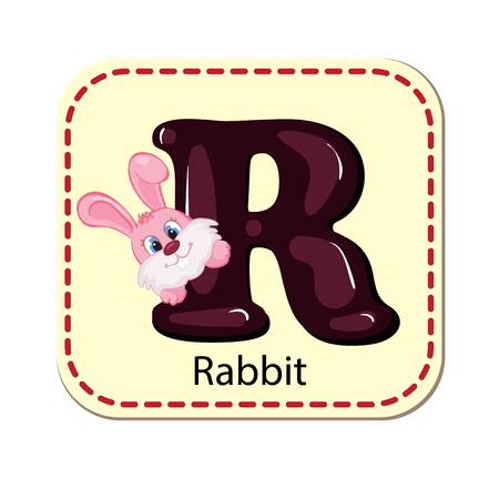 Illustration of isolated alphabet R for rabbitのイラスト素材