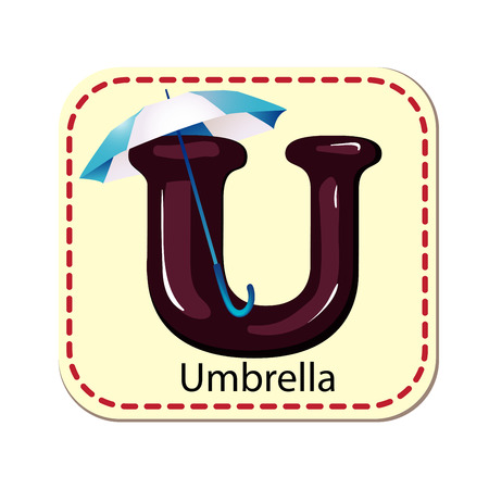 Illustration of isolated alphabet U for umbrellaのイラスト素材