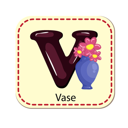 Illustration of isolated alphabet V for vaseのイラスト素材