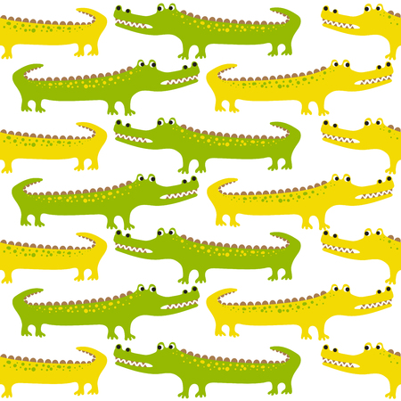 Cartoon crocodiles seamless patternのイラスト素材