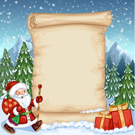 Christmas card with Santa Clausのイラスト素材