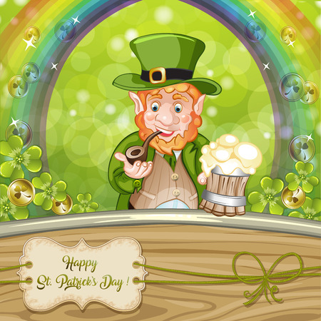 Cartoon Leprechaun . St. Patrick's Day.のイラスト素材