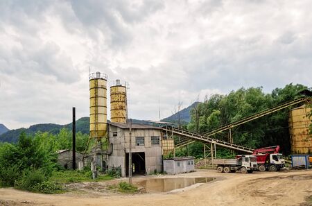 Old small concrete plantの写真素材