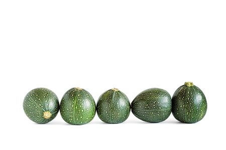 Five eight ball squashes isolated on white.の写真素材