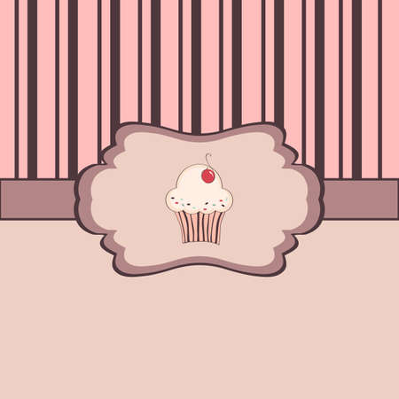 Background with cupcake and frameのイラスト素材