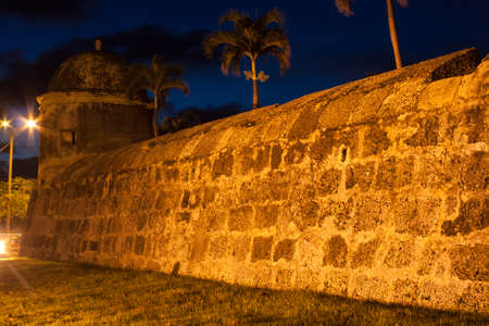 Cartagena's wall at duskの写真素材