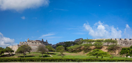Panorama San Felipe Castle in Cartagena de Indiasのeditorial素材
