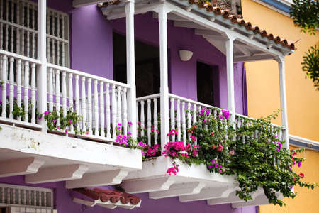 Balcony in Cartagena de Indiasの写真素材