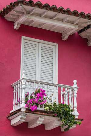 Balcony in Cartagena de Indiasの写真素材