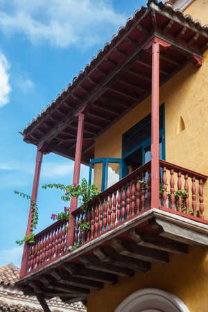 Balcony in Cartagena de Indiasの写真素材