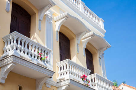 Balcony in Cartagena de Indiasの写真素材