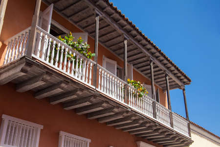 Balcony in Cartagena de Indiasの写真素材