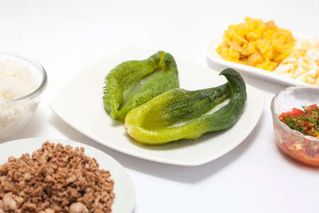Preparation of  Stuffing Cucumbers Filling Mixの写真素材