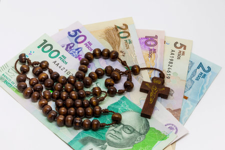 Conceptual image about money and religion