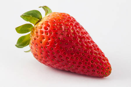 Strawberry (Fragaria ananassa) on white backgroundの写真素材
