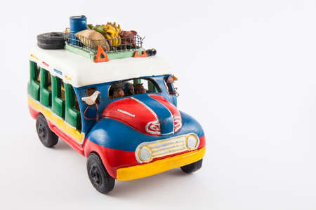 Colorful traditional rural bus from Colombia called chivaの写真素材