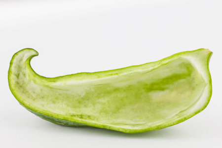 Stuffing cucumber (Cyclanthera pedata) isolated in white backgroundの写真素材