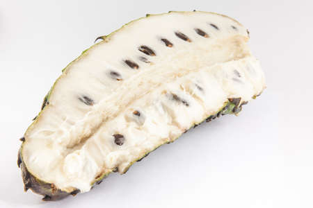 Soursop (Annona muricata) isolated on white backgroundの写真素材