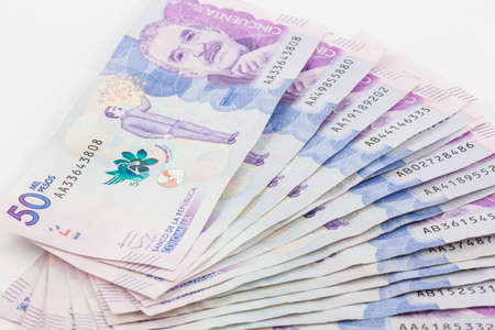 Wad of Fifty Thousand Colombian Pesosの写真素材