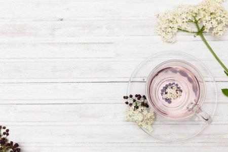 Elderberry (Sambucus nigra) infusion in water