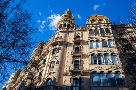 Beautiful building at Passeig de Gracia in Barcelona Spain