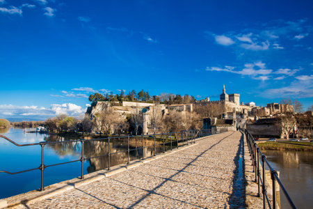 AVIGNON, FRANCE - MARCH, 2018: Famous Avignon Bridge also called Pont Saint-Benezet at Avignon Franceのeditorial素材
