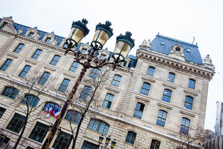 Building of the Registry of the Paris Commercial Court at the Louis Lepine squareのeditorial素材
