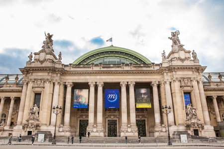 Grand Palais in a cloudy winter day just before springのeditorial素材