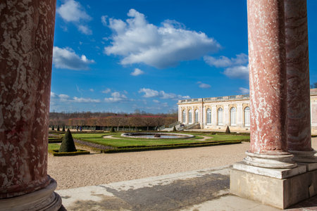 The Grand Trianon at the Versailles Palace in a freezing winter day just before springのeditorial素材
