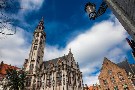 BRUGES, BELGIUM - MARCH, 2018: The historical Burghers' Lodge buildingのeditorial素材