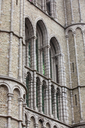 Details of the beautiful architecture in the historical town of Bruges