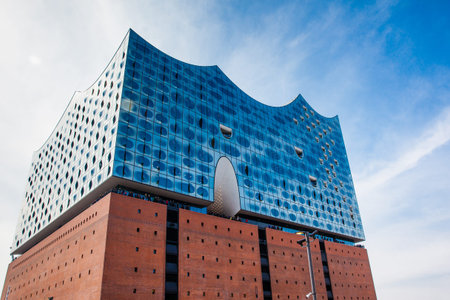 The beautiful Elbe Philharmonic building a concert hall located in the HafenCity quarter of Hamburg