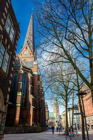 Beautiful streets around the Rathaus at Hamburg city centerのeditorial素材