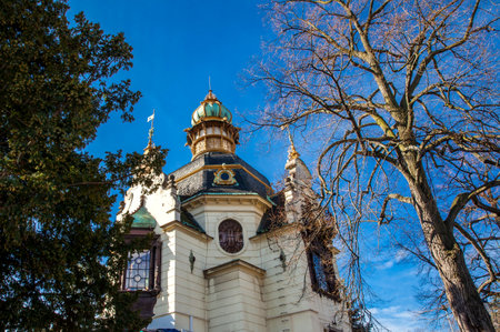 Hanavsky Pavilion a cast-iron structure built in 1891 located on the Letna park in Pragueのeditorial素材
