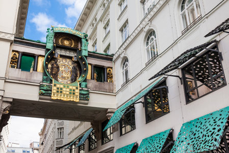 The Ankeruhr Vienna a beautiful clock located at Hoher Markt on the norther part of the inner city built on 1914のeditorial素材