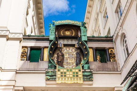 The Ankeruhr Vienna a beautiful clock located at Hoher Markt on the norther part of the inner city built on 1914のeditorial素材