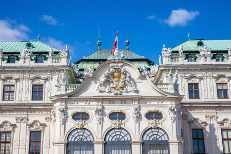 Detail of the Upper Belvedere palace in a beautiful early spring dayのeditorial素材