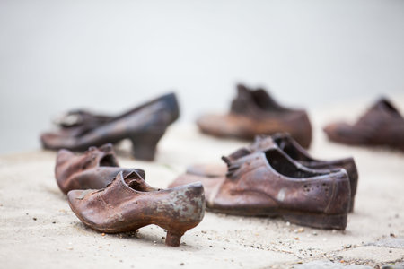 Shoes on the Danube Bank a memorial in honor of the Jews killed by fascist Arrow Cross militiamen in...
